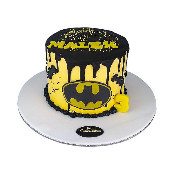 Batman logo cake