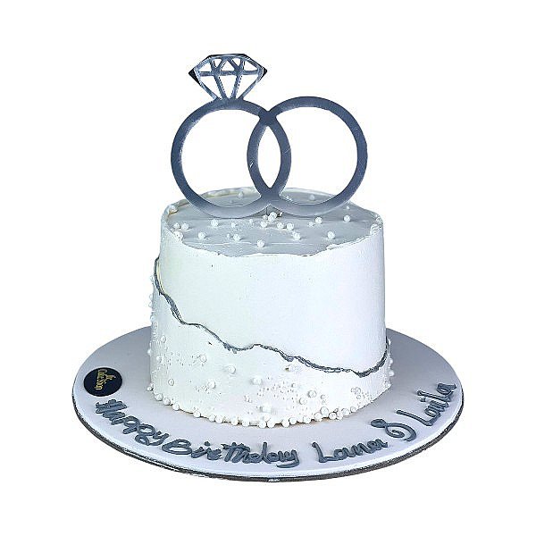 Engagement rings cake 2