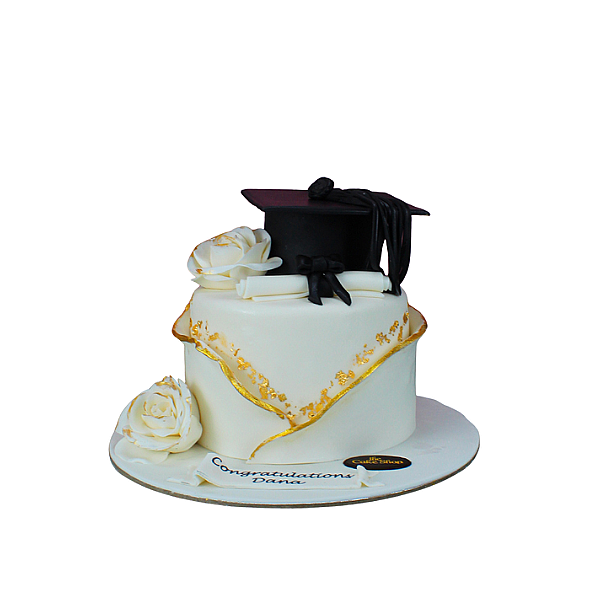 A graduation-themed cake 8